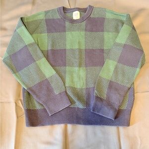 Gap Green and Gray Checkered Men's Sweater Size 10